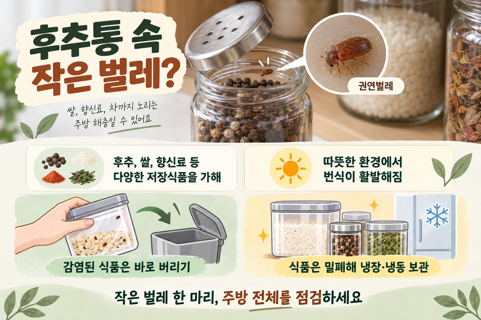 권연벌레, 후추·쌀에서 나오는 작은 갈색 벌레 정체와 퇴치법