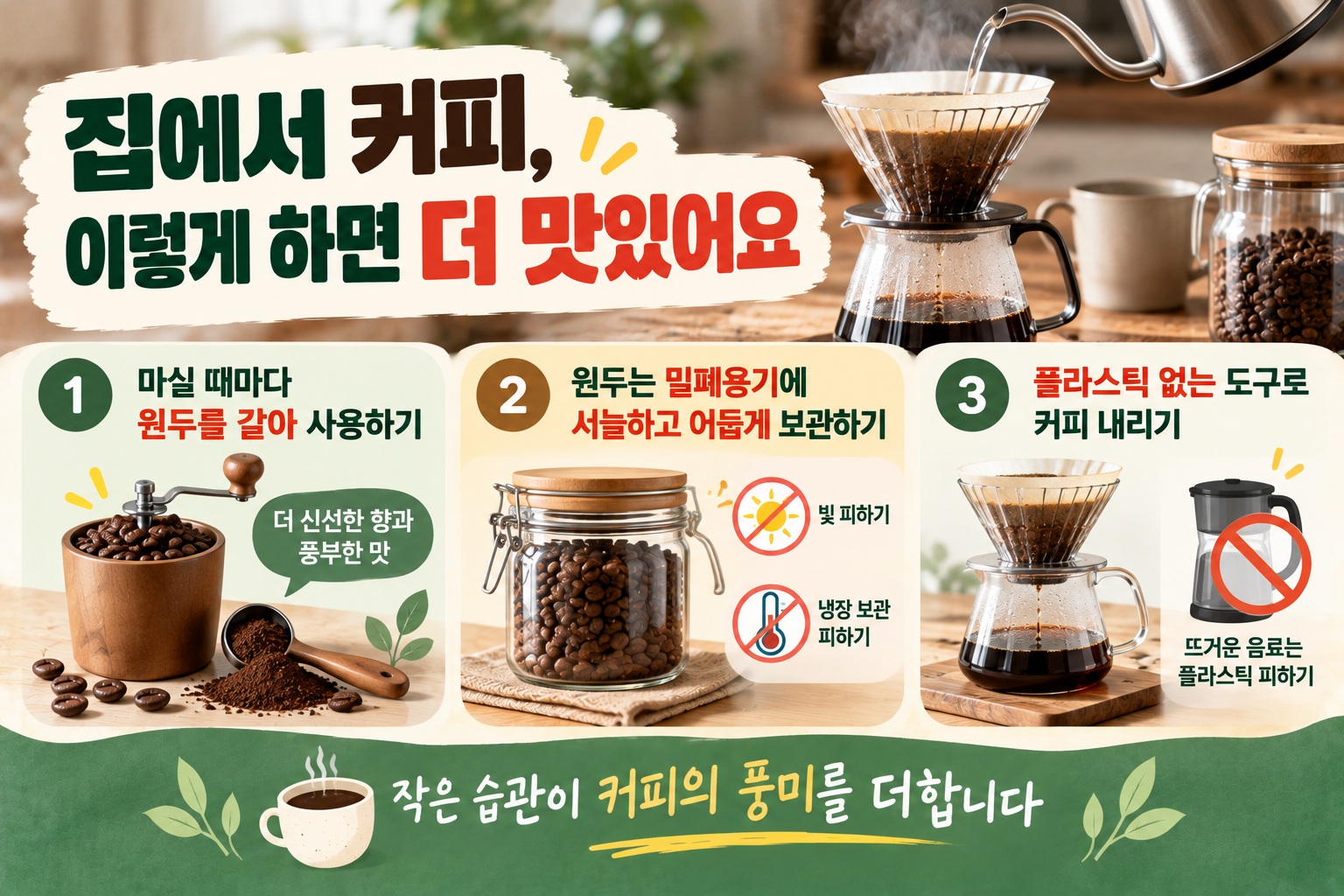 커피 원두 보관법, 냉장고 피하고 마시기 직전 갈아야 맛있는 이유