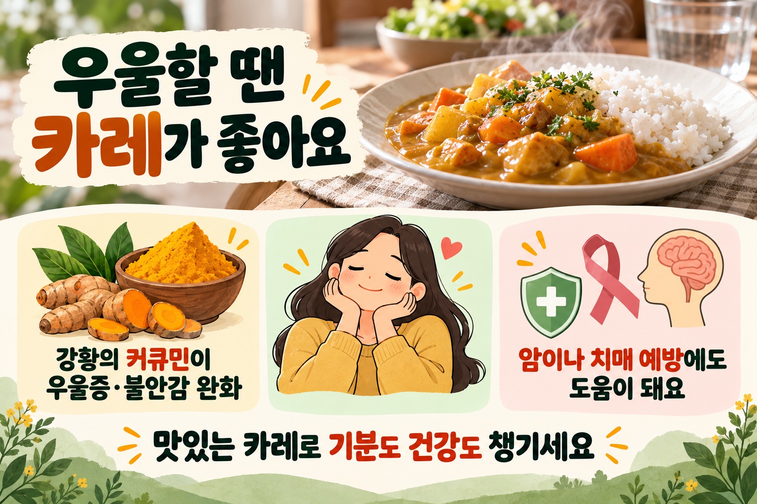카레 효능, 우울감·불안에 도움될까? 강황 커큐민 효과와 한계