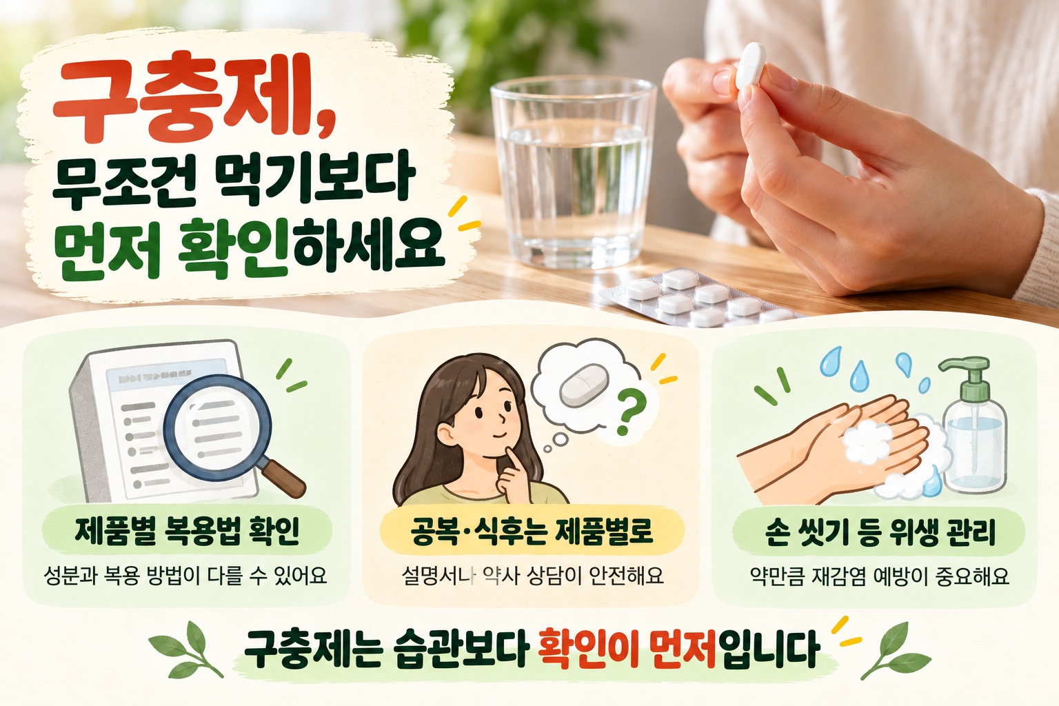 구충제 복용법, 공복·식후부터 부작용과 복용 전 주의사항까지