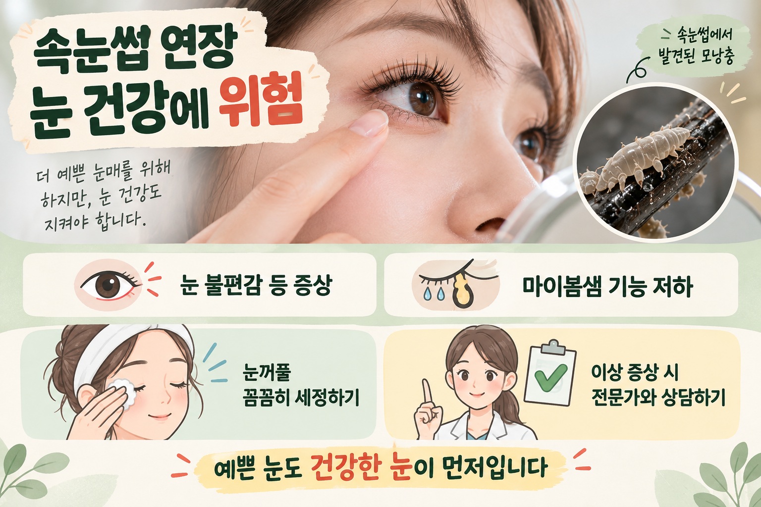 속눈썹 연장 모낭충 발견률 높았다, 정기 시술 여성 25명 중 24명서 확인