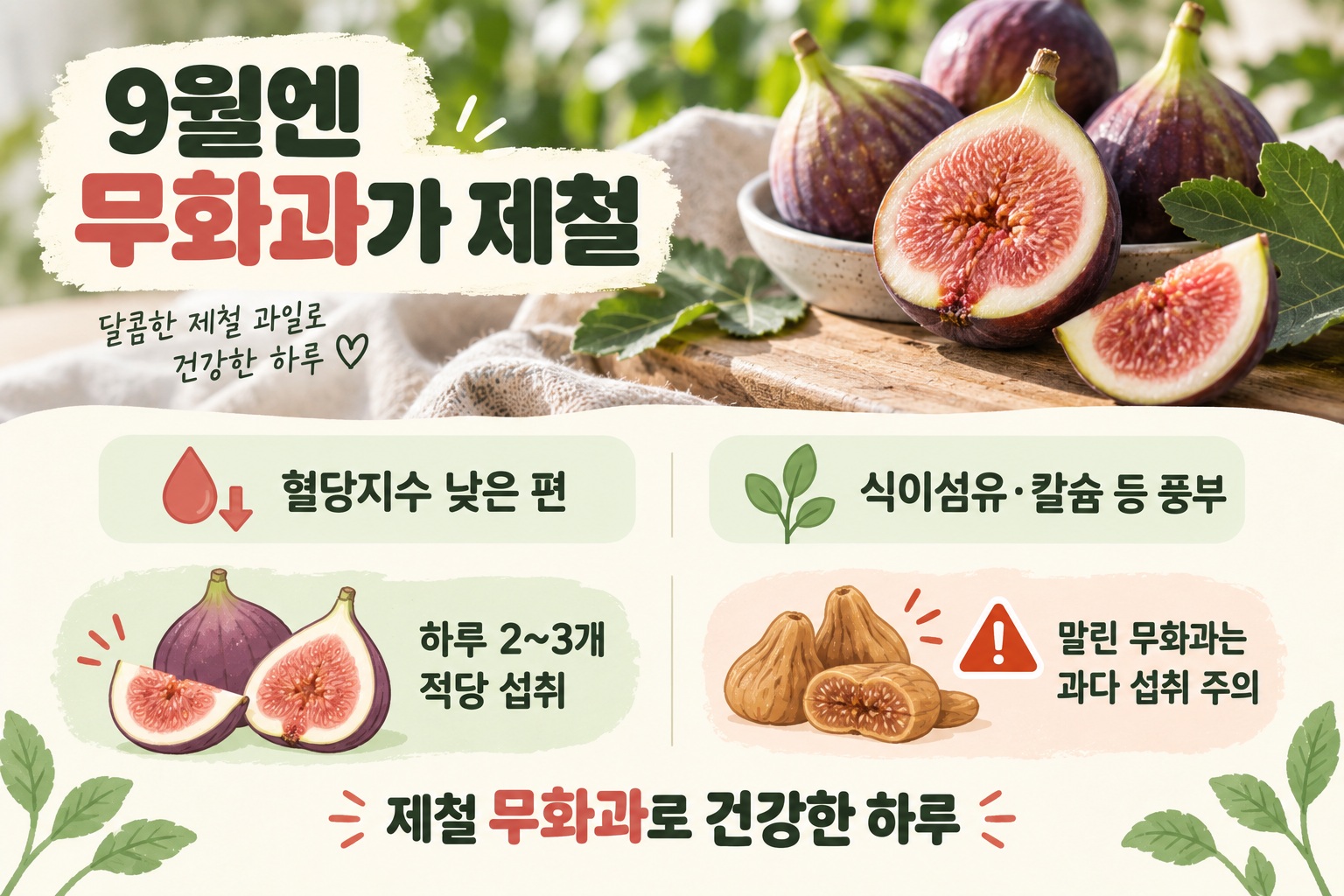 무화과 혈당지수 36~43, 하루 2~3개가 적당한 이유와 건강 효능