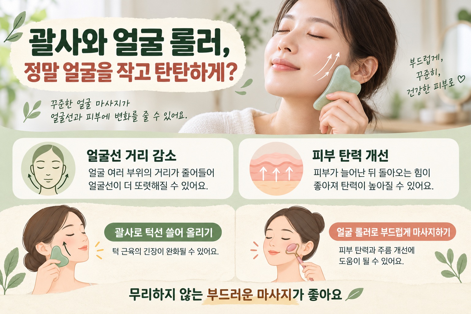 괄사와 얼굴 롤러, 어떤 차이가 있을까?
