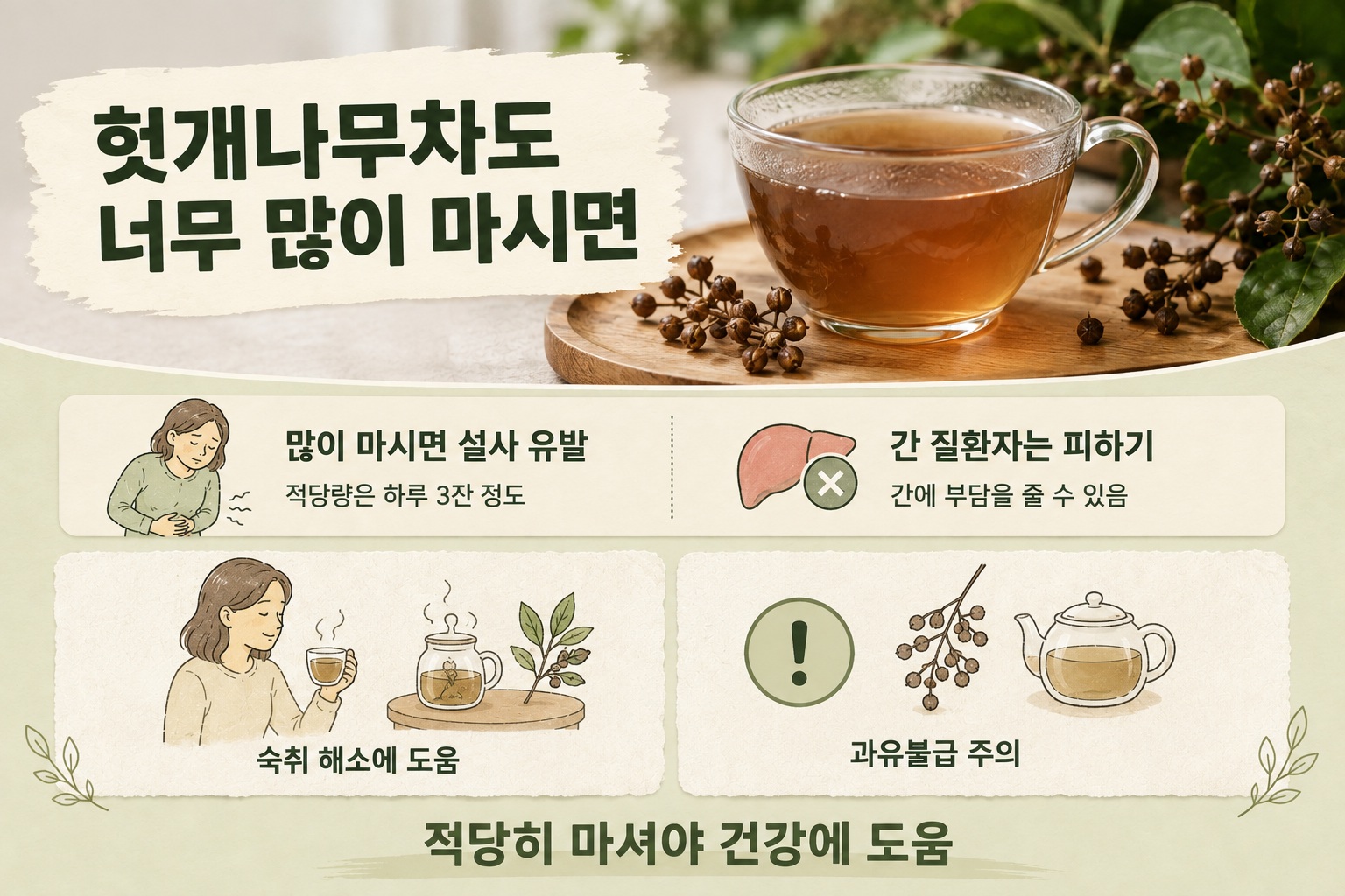 헛개나무차 효능과 부작용, 하루 3잔이 적당한 이유와 간 질환자 주의사항
