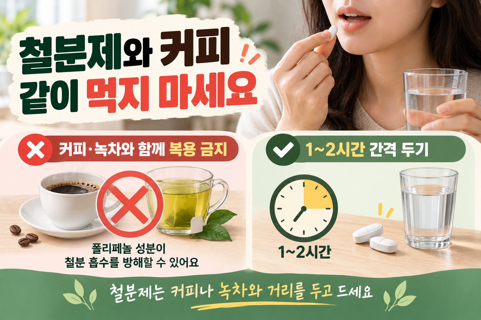 철분제 커피 같이 먹으면 안 되는 이유, 복용 전후 1~2시간 간격 두세요