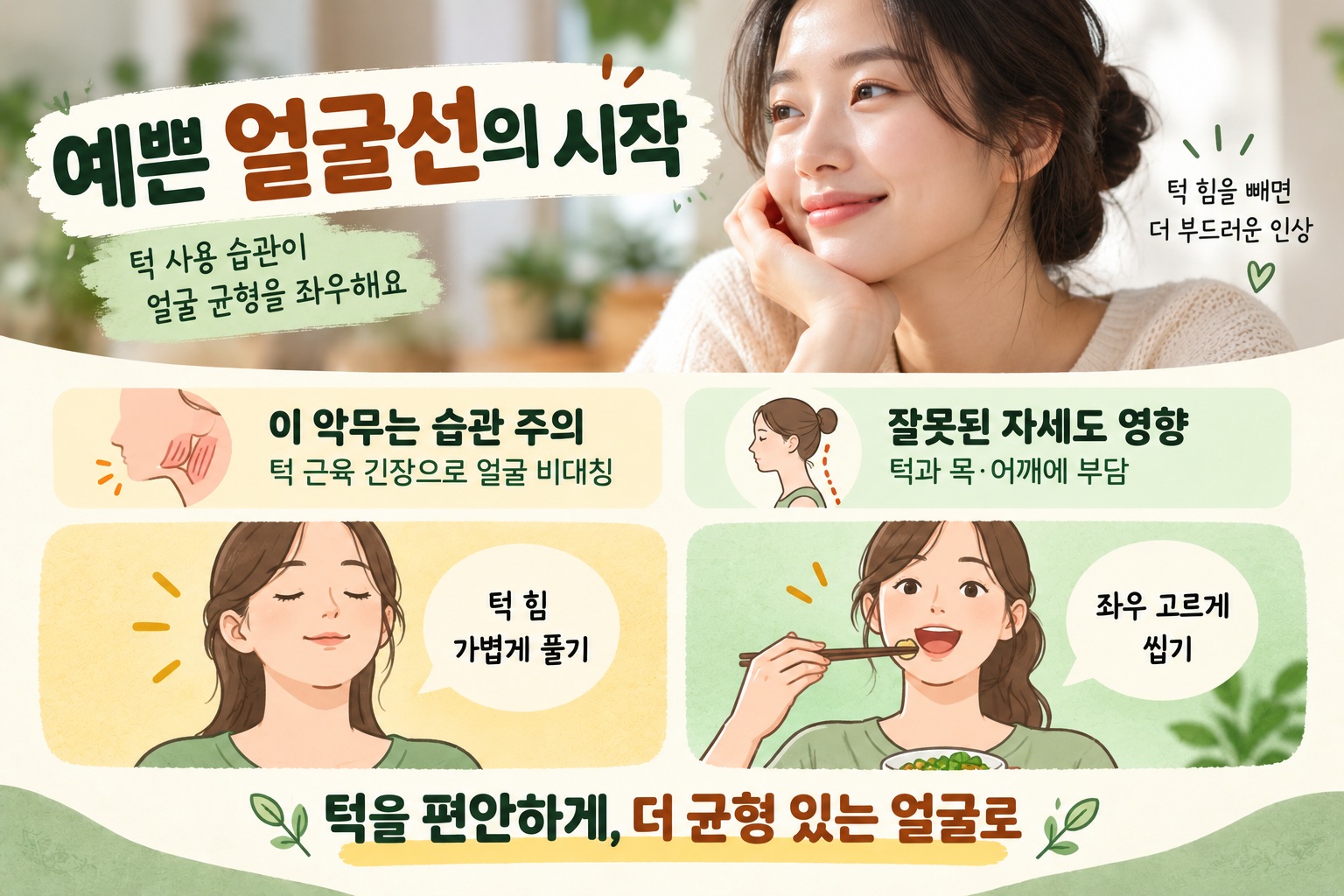 안면 비대칭, 턱관절 때문일까? 이 악물기·한쪽 씹기 고치는 관리법