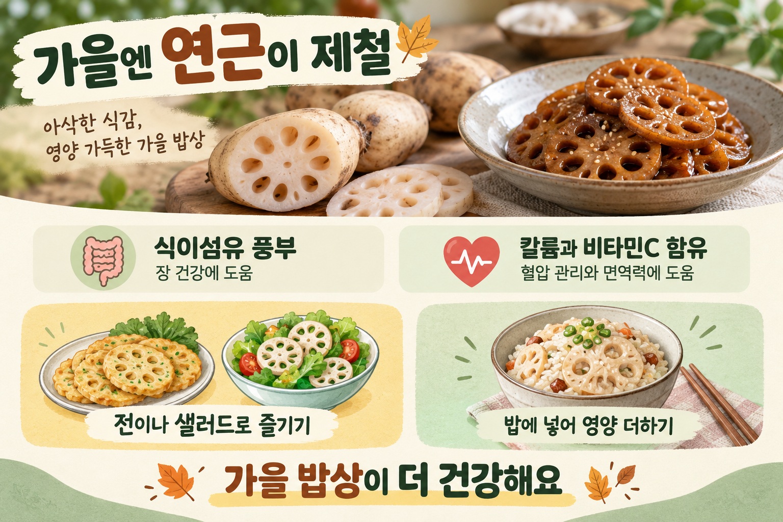 연근 효능, 가을에 알아둘 영양 3가지와 연근조림 덜 짜게 먹는 법