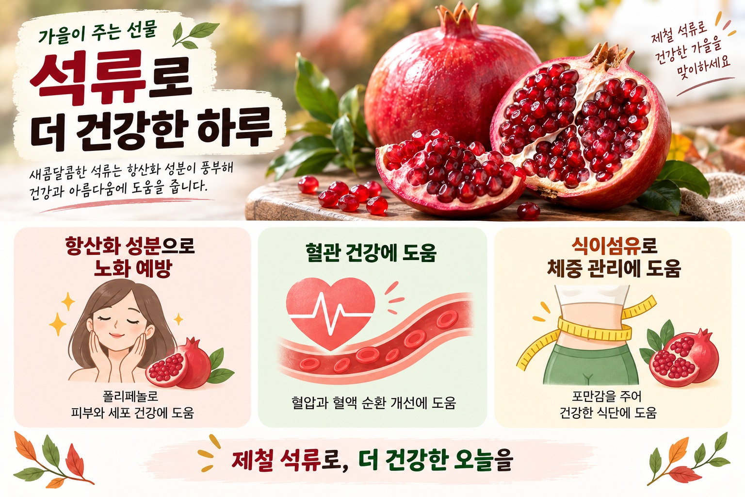 석류 효능과 부작용, 혈압·항산화 효과부터 섭취 주의점까지