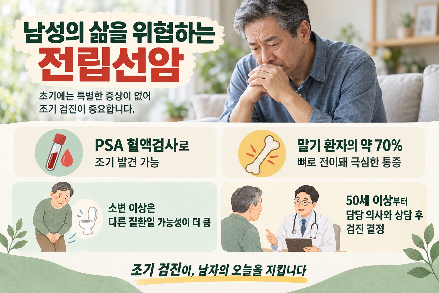 전립선암 PSA 검사, 증상 없을 때 필요한 이유와 수치별 위험도