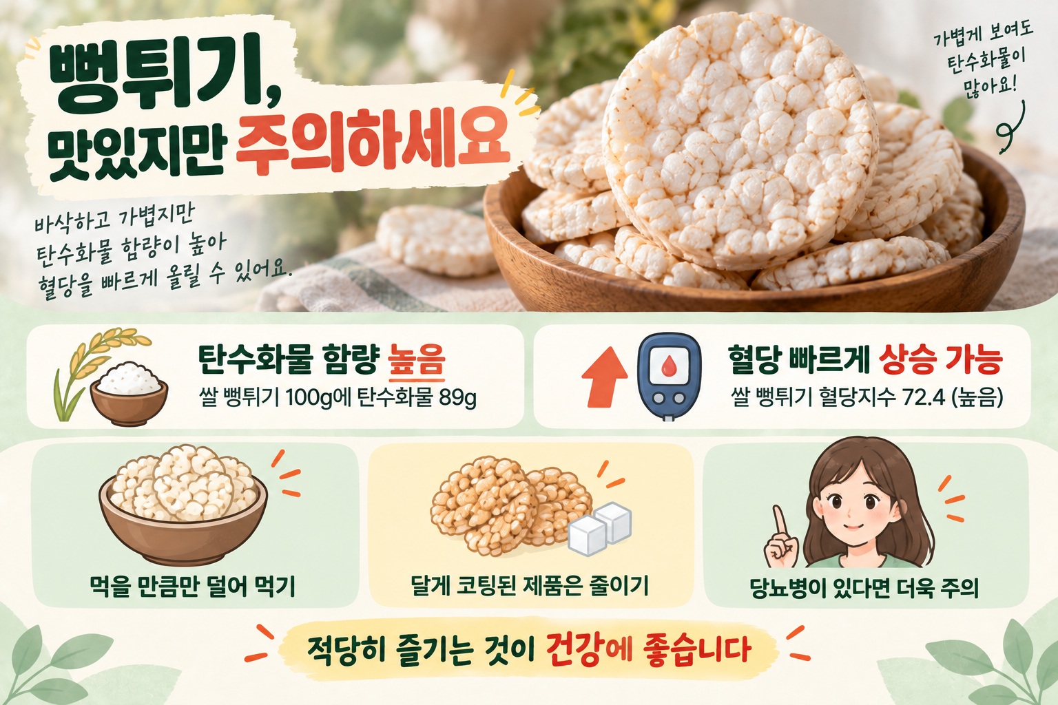 뻥튀기 혈당 주의, 쌀 뻥튀기 GI 72.4…가벼워 보여도 탄수화물 많다