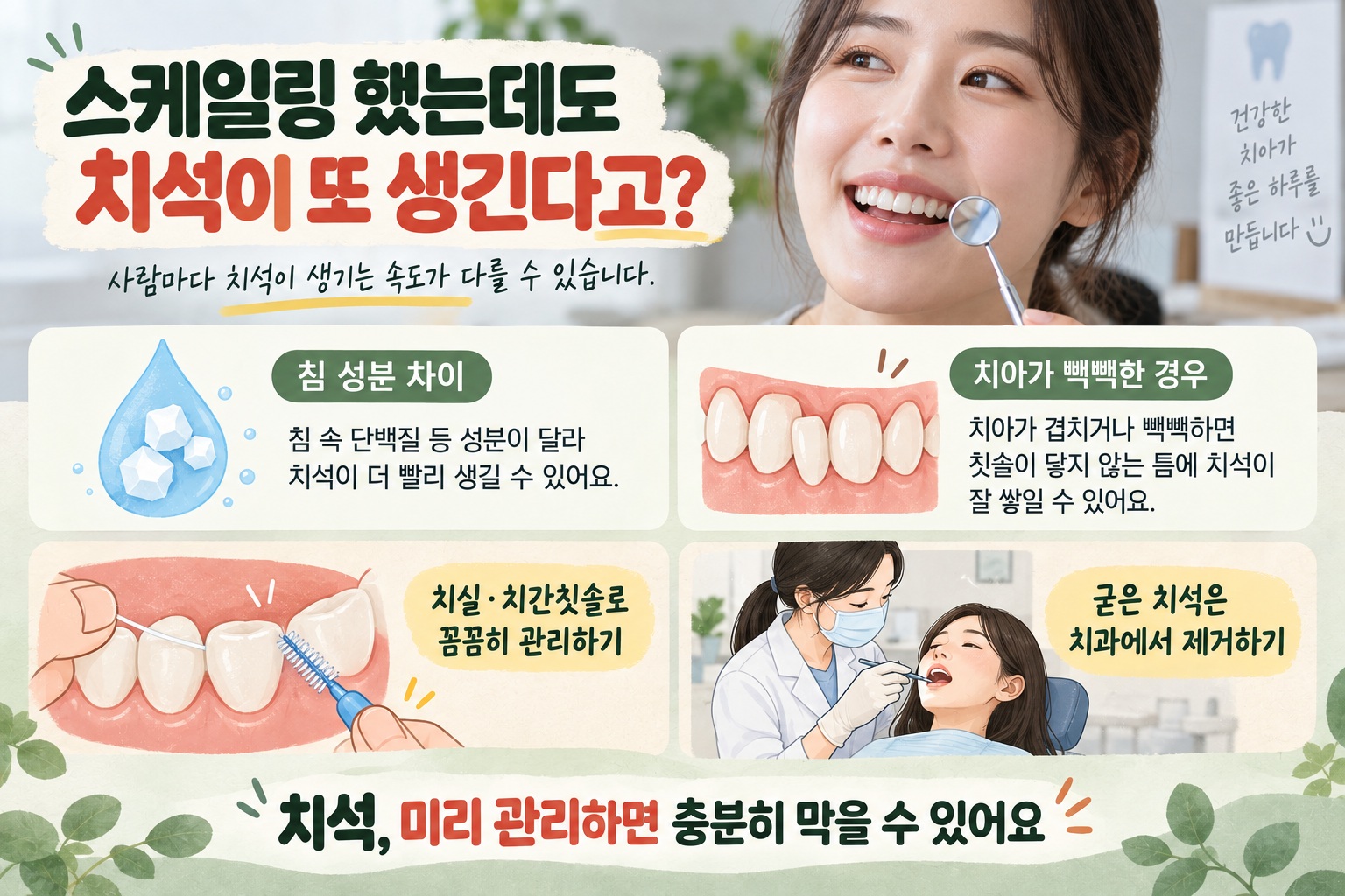 치석 빨리 생기는 이유, 양치보다 침 성분과 치아 배열이 문제일 수 있다