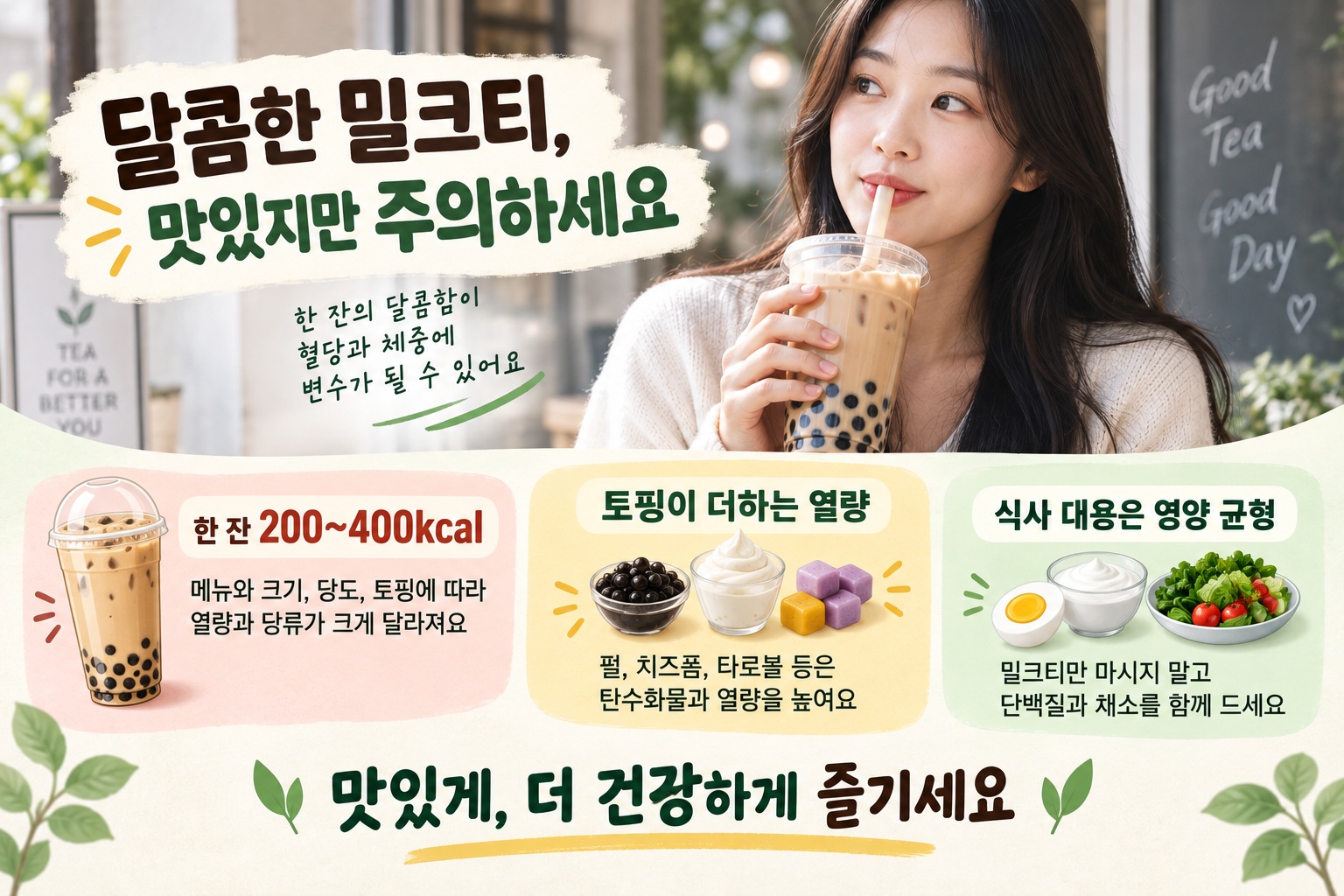 밀크티 칼로리, 당도 낮춰도 안심 못 한다…펄·치즈폼이 혈당과 체중에 미치는 영향
