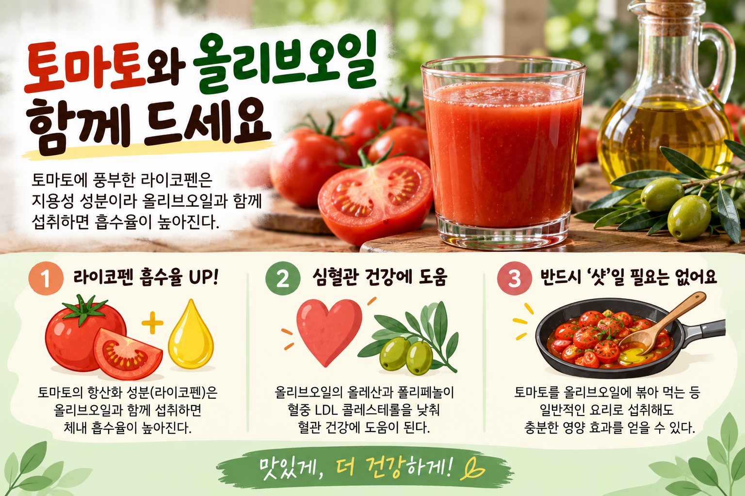 올토샷 효과, 토마토와 올리브오일 함께 먹으면 라이코펜 흡수율 높아질까