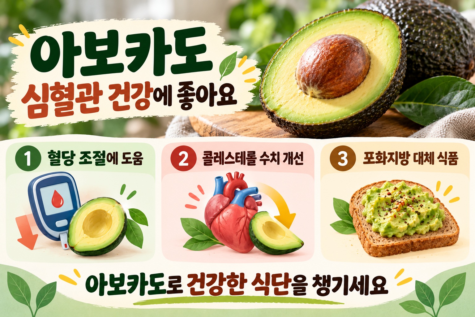 아보카도 효능, 혈당·콜레스테롤에 생기는 변화와 섭취 주의점