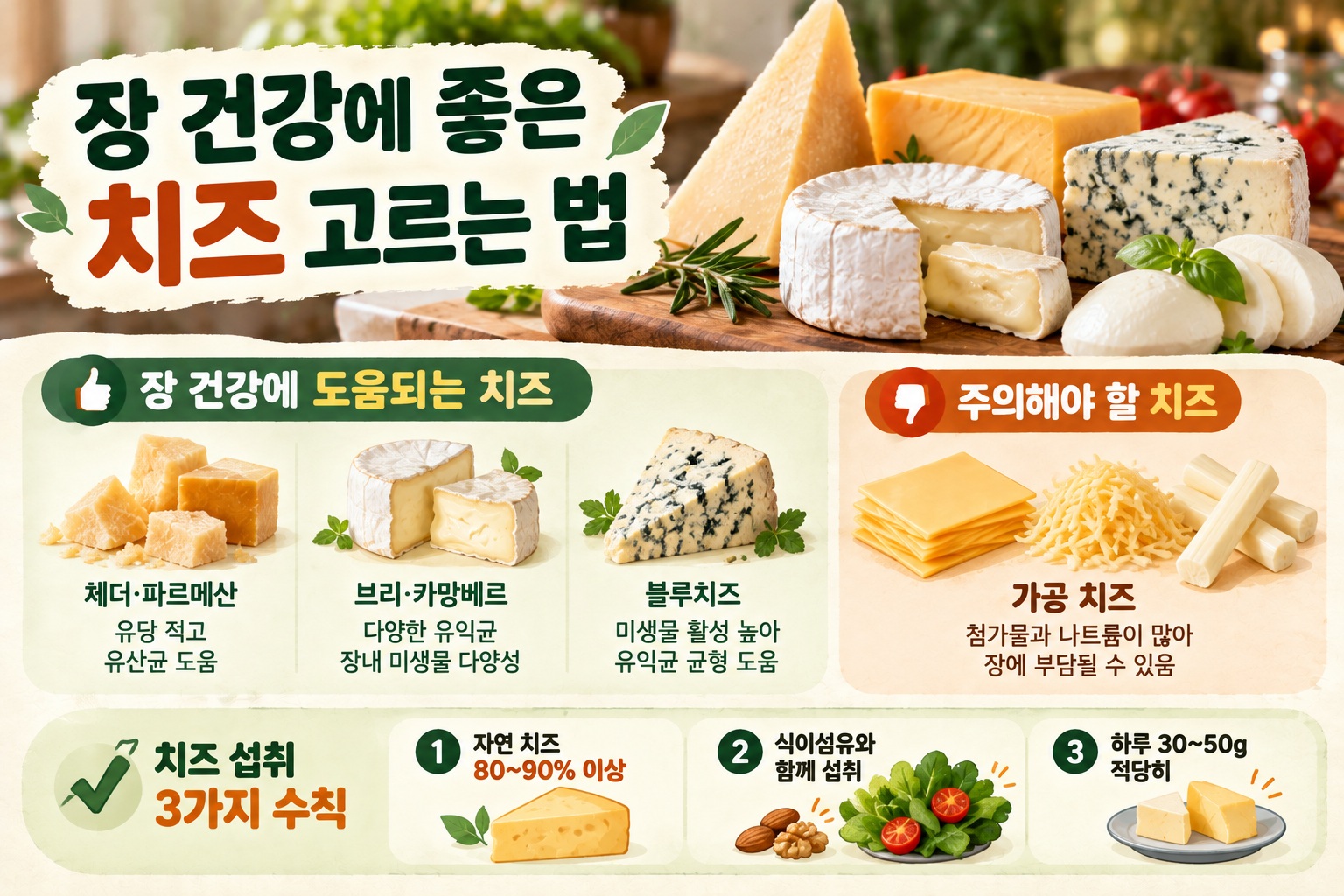 장 건강에 좋은 치즈, 숙성 치즈와 가공 치즈 차이부터 섭취법까지