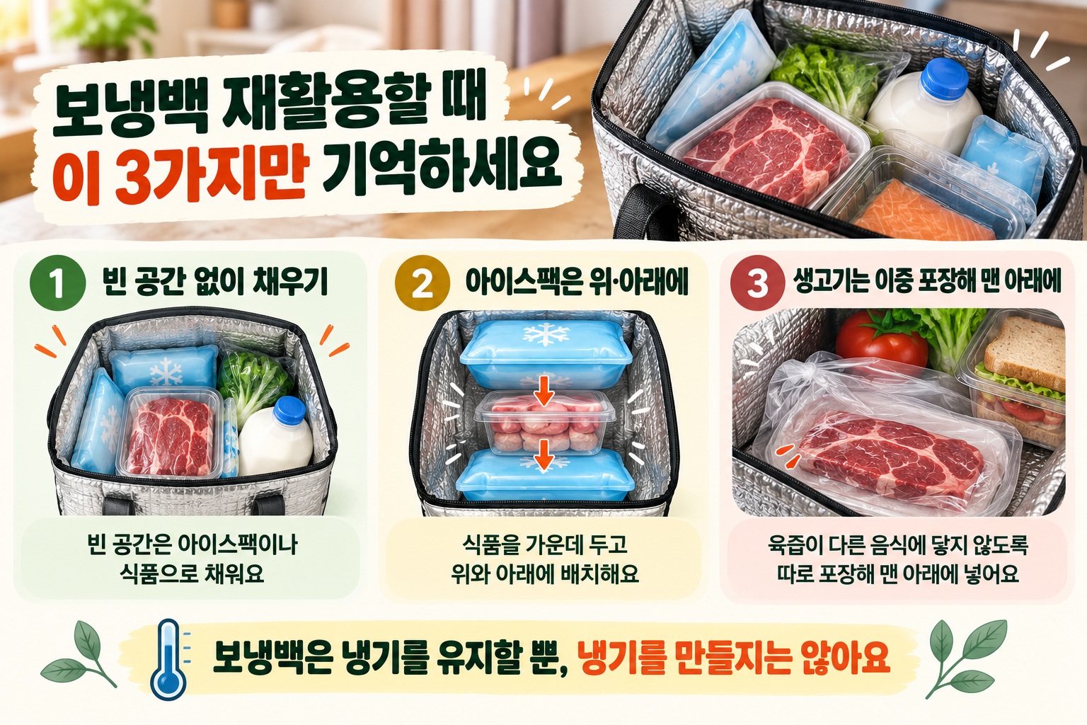 보냉백 재활용, 냉장식품 보관할 때 꼭 지켜야 할 3가지