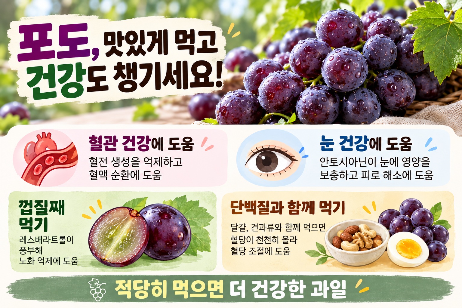 당뇨 포도 먹어도 될까? 혈당 덜 올리는 1회 섭취량과 먹는 법