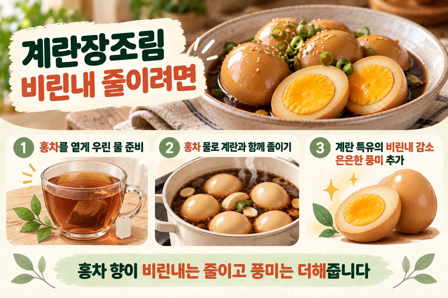 계란장조림 비린내 줄이는 법, 홍차 우린 물 넣으면 풍미까지 살아난다