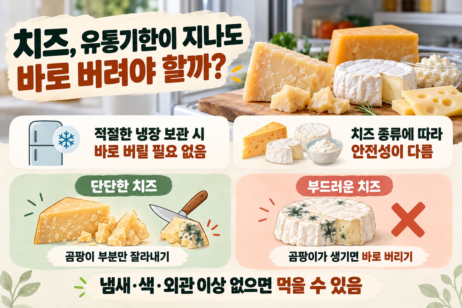 유통기한 지난 치즈 먹어도 될까? 70일 실험과 종류별 판단 기준