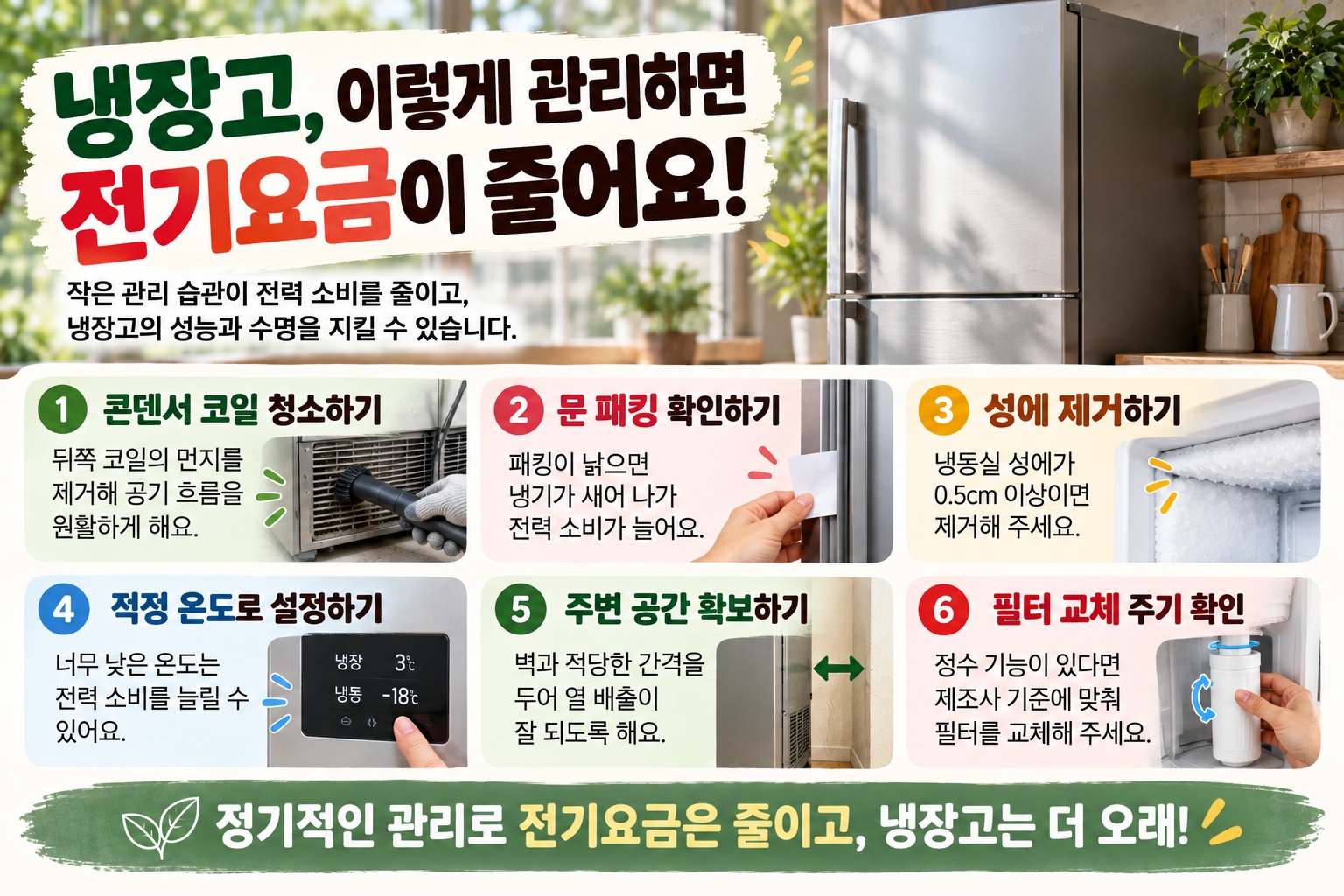 냉장고 전기요금 절약법, 뒤쪽 먼지·문 패킹부터 점검해야 하는 이유