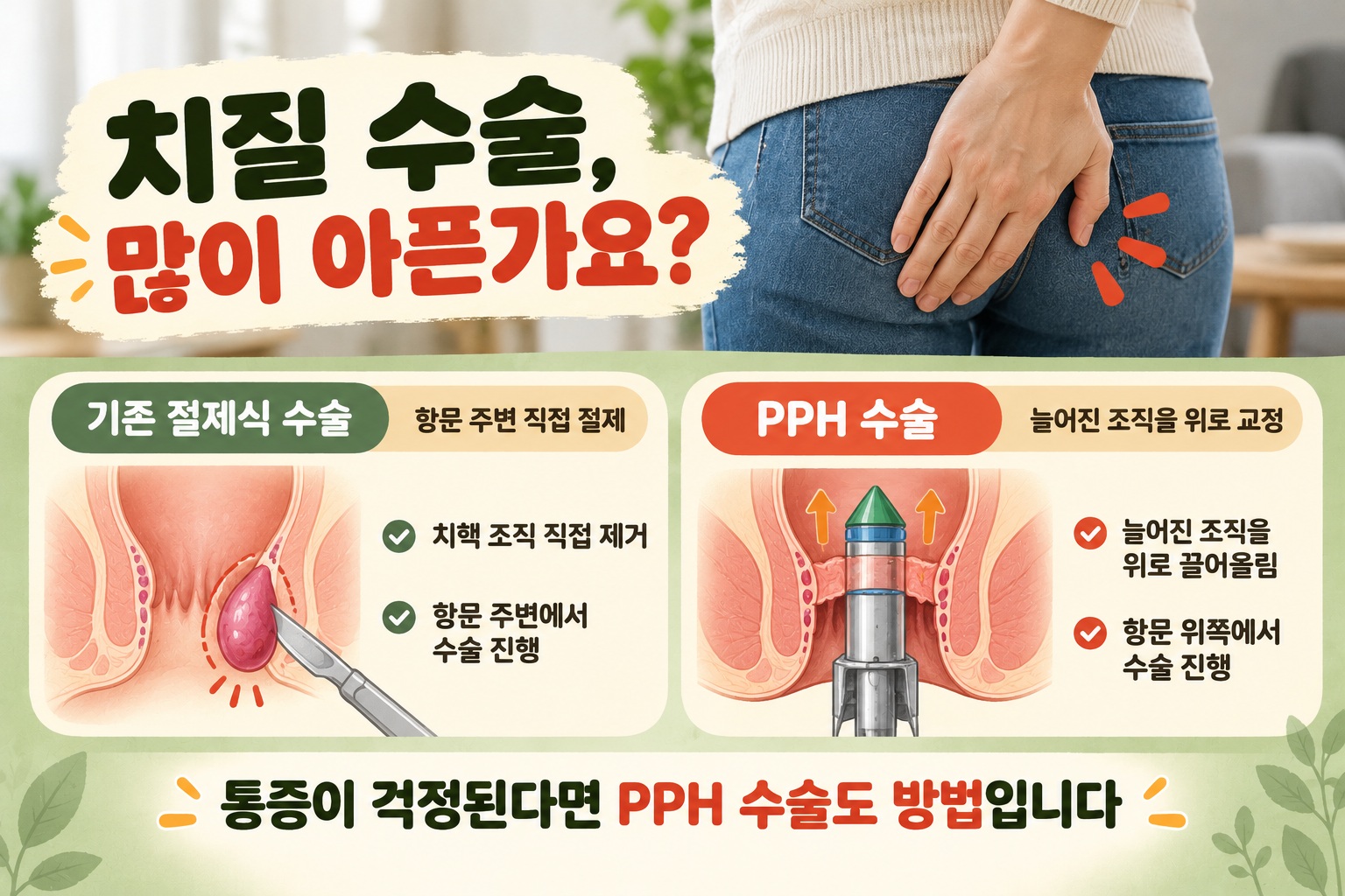 치핵 수술 통증 걱정된다면, PPH 치핵고정술 원리와 적합한 경우