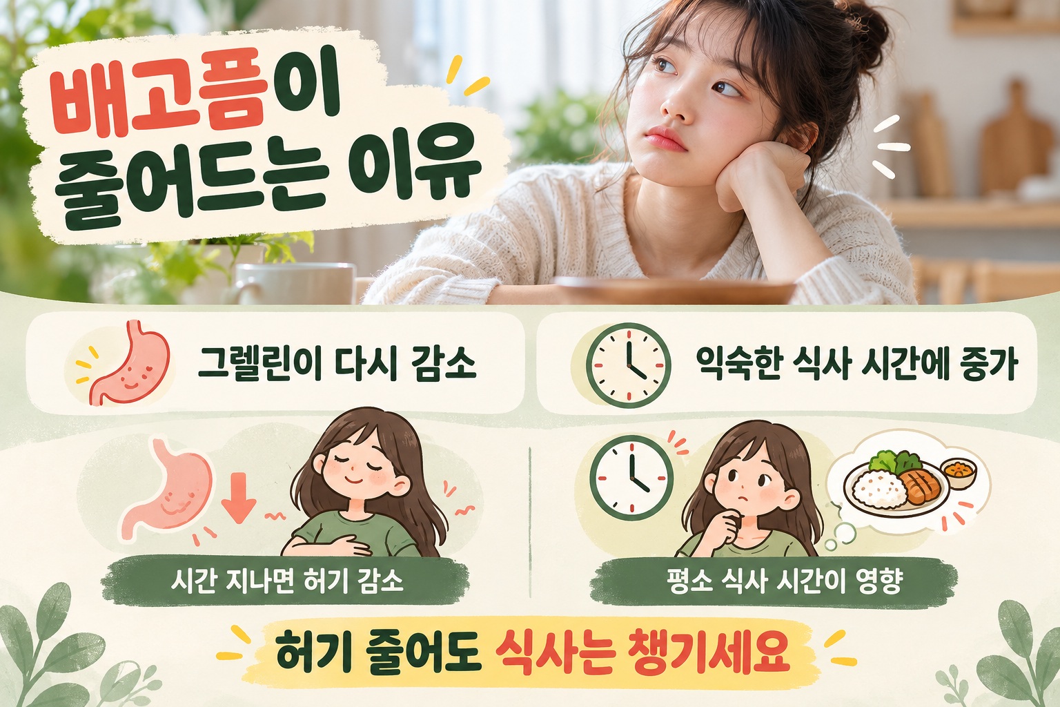 배고픔 사라지는 이유, 식사 시간을 놓치면 허기가 줄어드는 까닭