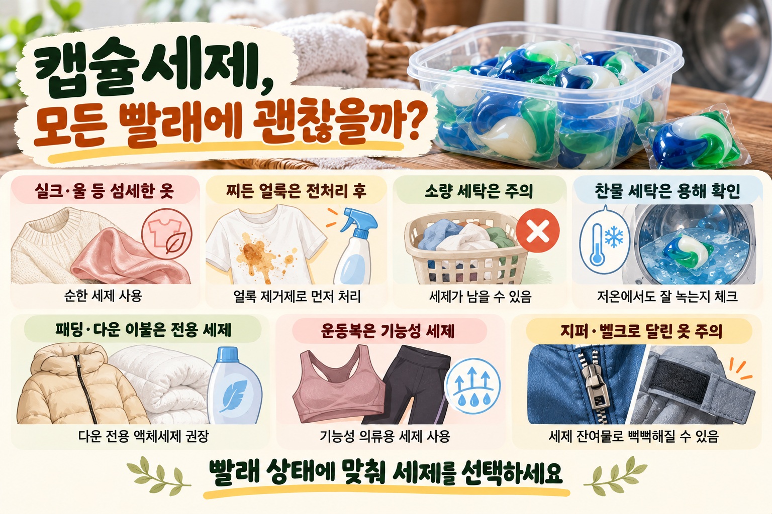 캡슐세제 사용법, 아무 빨래에 넣으면 안 되는 7가지 경우와 올바른 세제 선택법