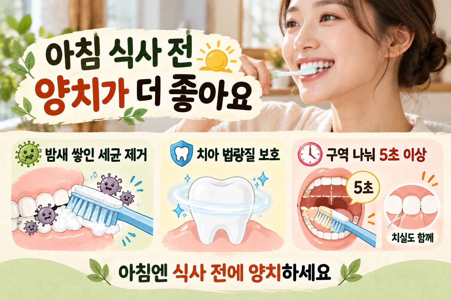 아침 양치 식전 식후 언제가 좋을까, 치아 건강에는 아침밥 전이 유리한 이유
