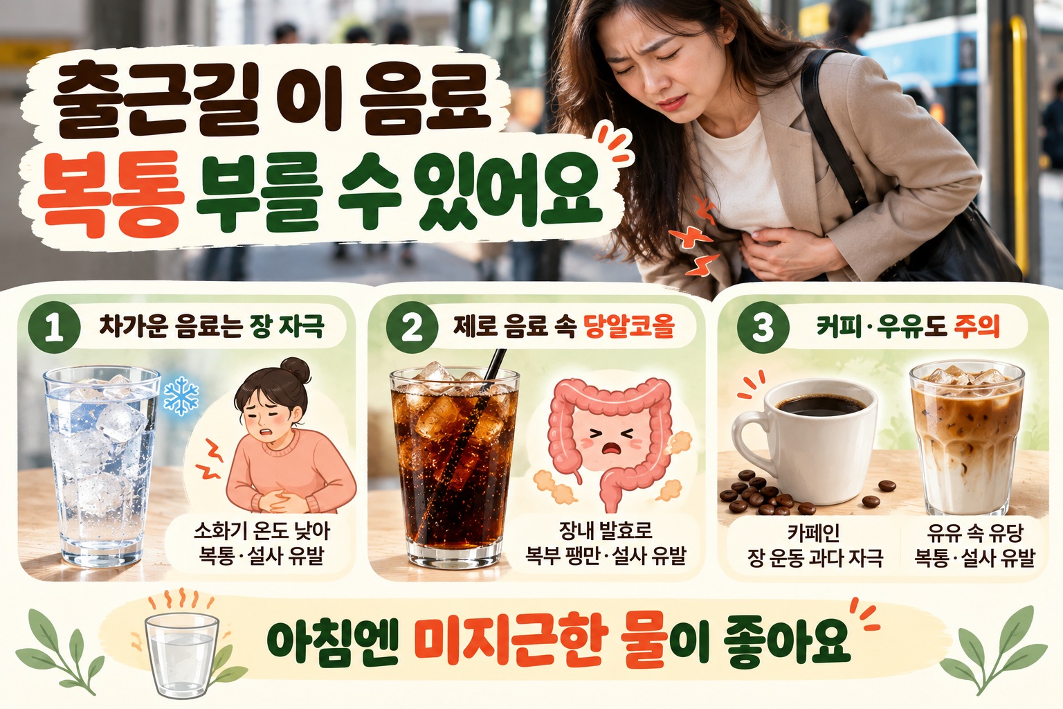 아침 설사 원인, 출근길 배 아프다면 제로 음료·커피·우유부터 확인하세요