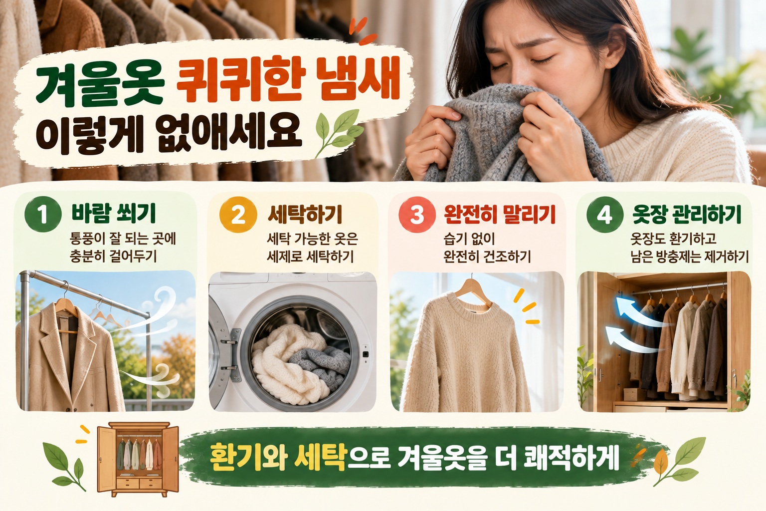 나프탈렌 냄새 제거, 겨울옷 꺼냈을 때 환기와 세탁이 먼저인 이유