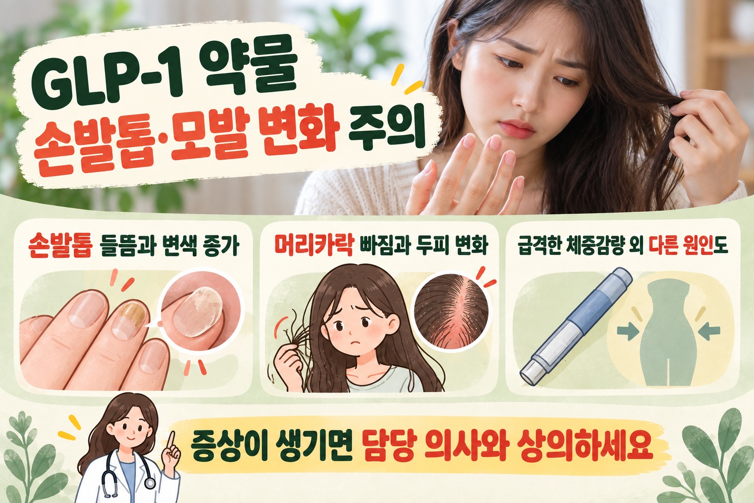 GLP-1 부작용, 손발톱 들뜸·변색과 탈모 더 흔했다는 연구
