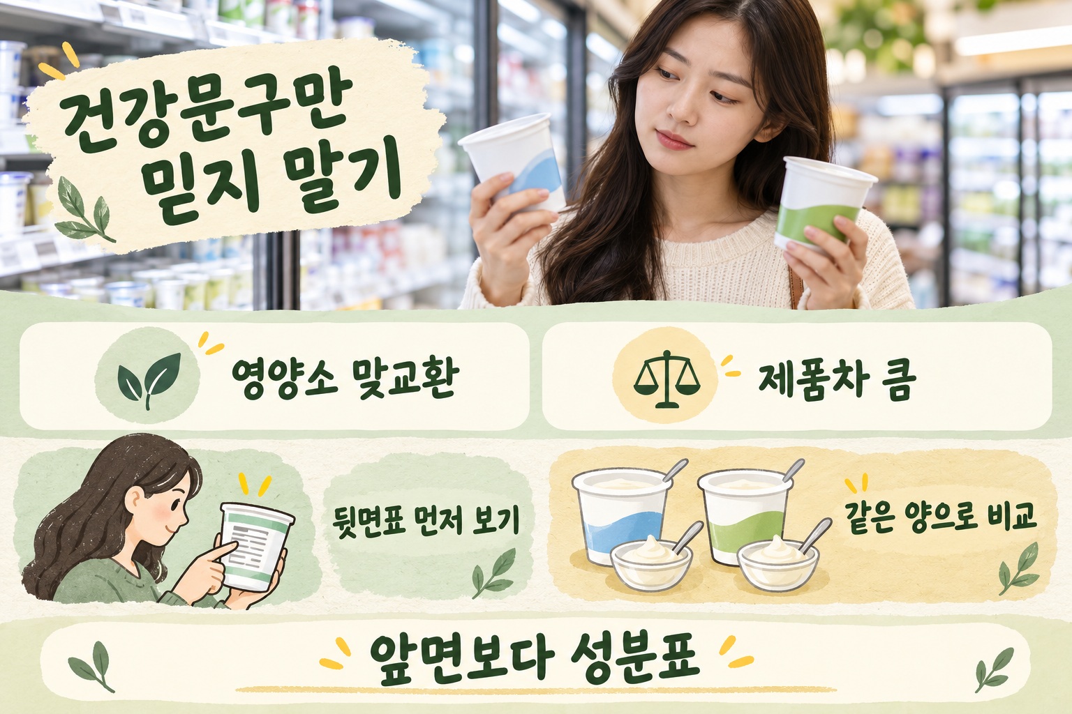 영양성분표 보는 법: 저지방·저염·무설탕 식품, 앞면 문구만 믿으면 안 되는 이유