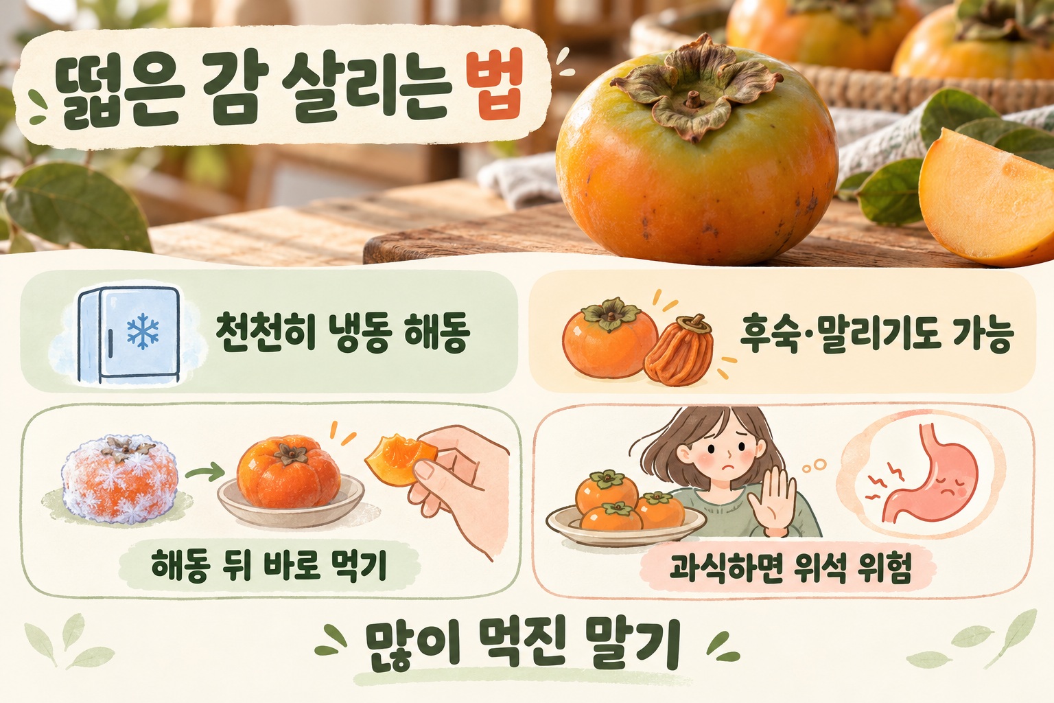 떫은 감 떫은맛 없애는 법, 냉동·해동하면 탄닌이 줄어드는 이유
