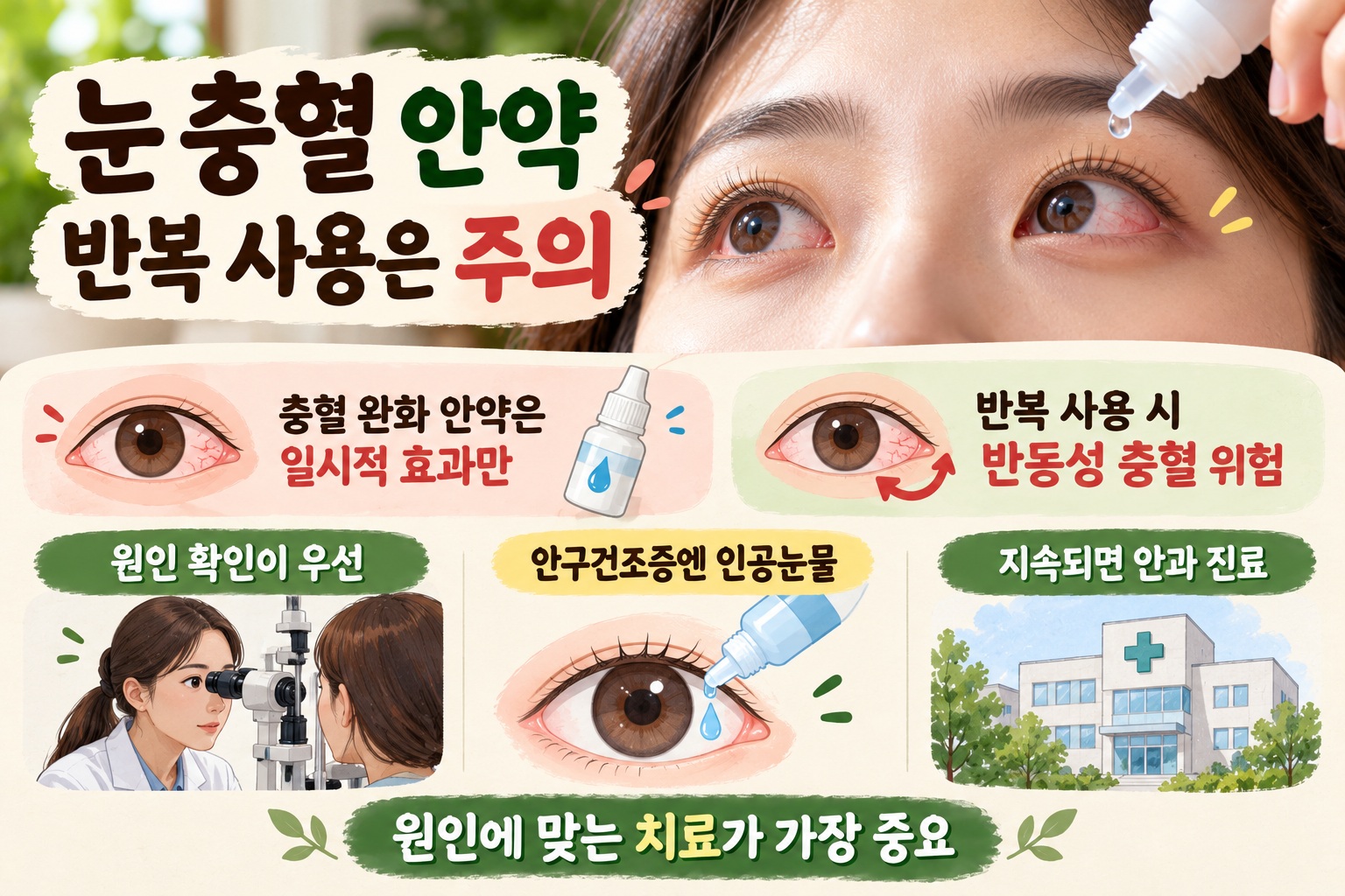 눈 충혈 안약 부작용, 반복 사용하면 오히려 더 빨개지는 이유