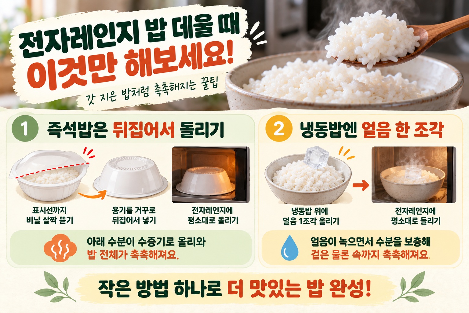 햇반 전자레인지 데우기, 뒤집어 돌리면 더 촉촉해지는 이유