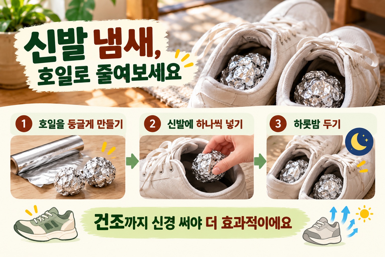 신발 냄새 제거, 알루미늄 호일 효과 있을까? 과학적으로 따져본 탈취 원리