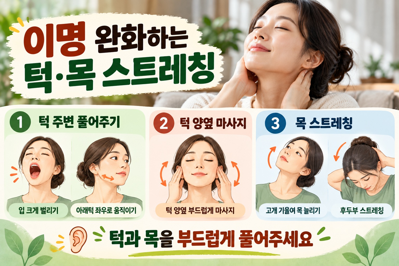 이명 완화 스트레칭, 턱·목 움직일 때 달라지는 이명에 도움될까